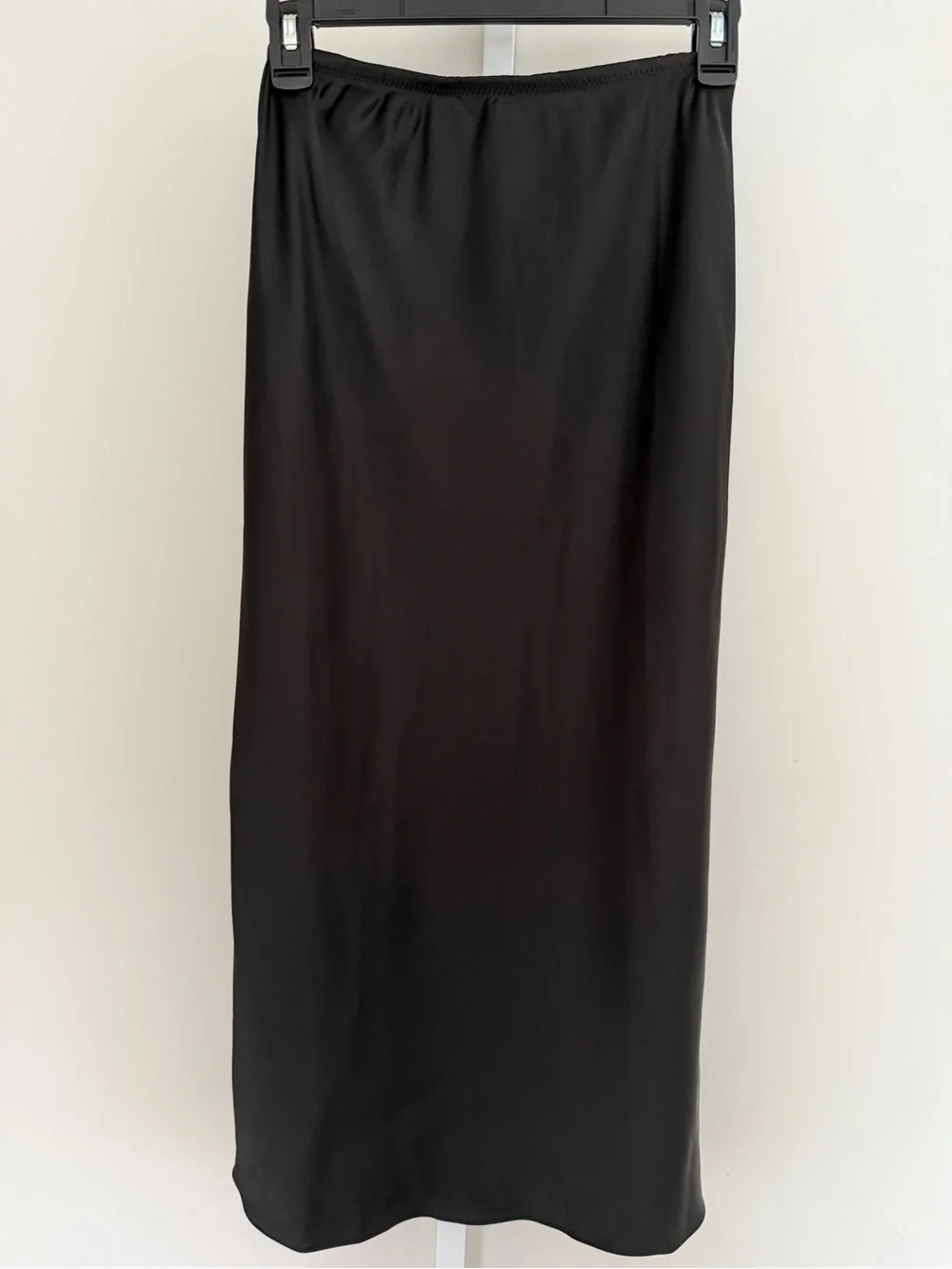 Mng Black Satin Bias Midi Skirt size XXS - Picture 2 of 5